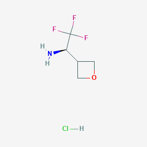 molecular formula C5H9ClF3NO B11756129 (R)-2,2,2-Trifluoro-1-(oxetan-3-yl)ethan-1-amine hydrochloride 