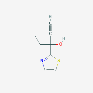 molecular formula C8H9NOS B11756133 3-(Thiazol-2-yl)pent-1-yn-3-ol 