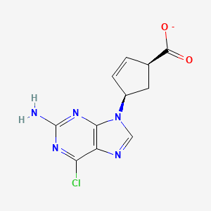 molecular formula C11H9ClN5O2- B11756151 (1S,4R)-4-(2-amino-6-chloro-9H-purin-9-yl)cyclopent-2-ene-1-carboxylate 