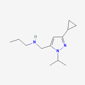 molecular formula C13H23N3 B11756152 {[3-cyclopropyl-1-(propan-2-yl)-1H-pyrazol-5-yl]methyl}(propyl)amine 