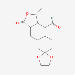 molecular formula C16H22O5 B11756165 1'-Methyl-3'-oxospiro[1,3-dioxolane-2,6'-1,3a,4,4a,5,7,8,8a,9,9a-decahydrobenzo[f][2]benzofuran]-9'-carbaldehyde 