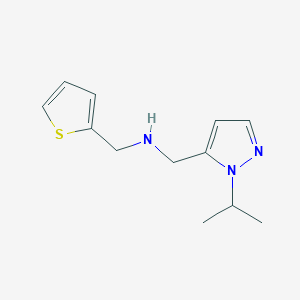 molecular formula C12H17N3S B11756189 {[1-(propan-2-yl)-1H-pyrazol-5-yl]methyl}[(thiophen-2-yl)methyl]amine 