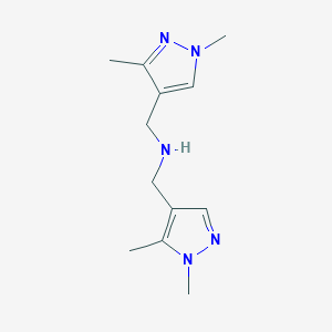 molecular formula C12H19N5 B11756235 [(1,3-dimethyl-1H-pyrazol-4-yl)methyl][(1,5-dimethyl-1H-pyrazol-4-yl)methyl]amine 