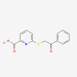 molecular formula C14H11NO3S B1175627 6-[(2-Oxo-2-phenylethyl)sulfanyl]-2-pyridinecarboxylic acid 