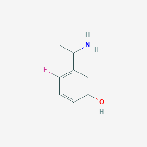 molecular formula C8H10FNO B11756273 3-(1-Aminoethyl)-4-fluorophenol 