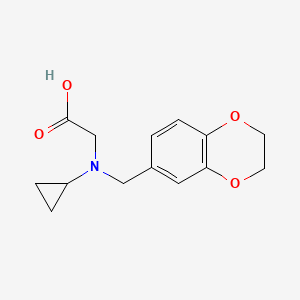 molecular formula C14H17NO4 B11756290 [Cyclopropyl-(2,3-dihydro-benzo[1,4]dioxin-6-ylmethyl)-amino]-acetic acid 