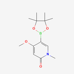 molecular formula C13H20BNO4 B11756311 4-Methoxy-1-methyl-5-(4,4,5,5-tetramethyl-1,3,2-dioxaborolan-2-yl)pyridin-2(1H)-one 