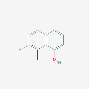 molecular formula C11H9FO B11756321 7-Fluoro-8-methylnaphthalen-1-OL 