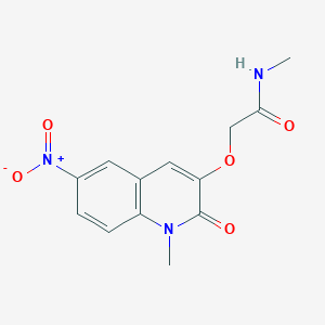 molecular formula C13H13N3O5 B11756353 N-Methyl-2-((1-methyl-6-nitro-2-oxo-1,2-dihydroquinolin-3-yl)oxy)acetamide 