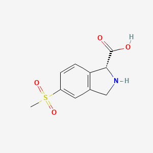 molecular formula C10H11NO4S B11756367 (R)-5-(methylsulfonyl)isoindoline-1-carboxylic acid 