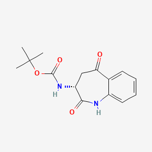 molecular formula C15H18N2O4 B11756397 tert-Butyl (R)-(2,5-dioxo-2,3,4,5-tetrahydro-1H-benzo[b]azepin-3-yl)carbamate 