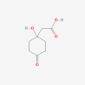 molecular formula C8H12O4 B11756425 2-(1-Hydroxy-4-oxocyclohexyl)acetic acid 