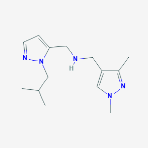 molecular formula C14H23N5 B11756443 [(1,3-dimethyl-1H-pyrazol-4-yl)methyl]({[1-(2-methylpropyl)-1H-pyrazol-5-yl]methyl})amine 