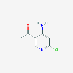 molecular formula C7H7ClN2O B11756459 1-(4-Amino-6-chloropyridin-3-YL)ethanone 