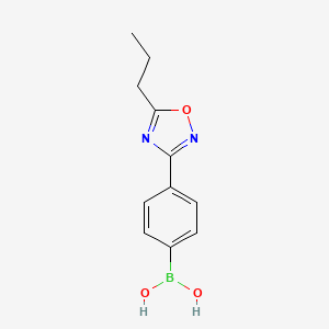 molecular formula C11H13BN2O3 B11756483 [4-(5-Propyl-1,2,4-oxadiazol-3-yl)phenyl]boronic acid 