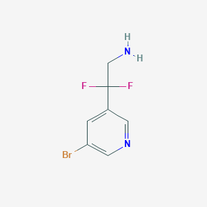 molecular formula C7H7BrF2N2 B11756545 2-(5-Bromopyridin-3-yl)-2,2-difluoroethan-1-amine 