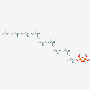 molecular formula C45H76O7P2 B117566 [(羟基-[(3E、7E、11E、15E、19E、23E、27E、31E)-4、8、12、16、20、24、28、32、36-壬甲基七十三烷-3、7、11、15、19、23、27、31、35-壬烯氧基]膦酰基]氧基膦酸 CAS No. 146340-00-3