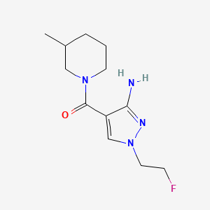 molecular formula C12H19FN4O B11756651 1-(2-fluoroethyl)-4-(3-methylpiperidine-1-carbonyl)-1H-pyrazol-3-amine 