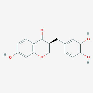 molecular formula C16H14O5 B11756656 (3S)-3-[(3,4-dihydroxyphenyl)methyl]-7-hydroxy-3,4-dihydro-2H-1-benzopyran-4-one 