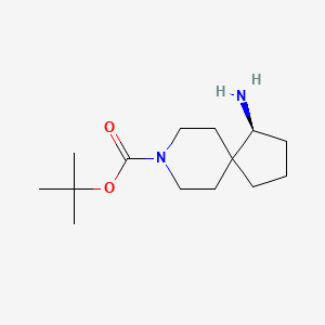 molecular formula C14H26N2O2 B11756721 Tert-butyl (S)-1-amino-8-azaspiro[4.5]decane-8-carboxylate 