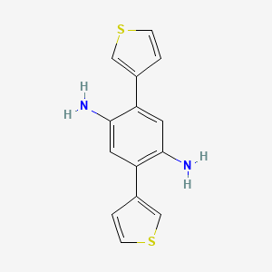 molecular formula C14H12N2S2 B11756729 2,5-Di(thiophen-3-yl)benzene-1,4-diamine 