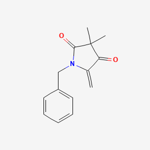 molecular formula C14H15NO2 B11756731 1-Benzyl-3,3-dimethyl-5-methylenepyrrolidine-2,4-dione 