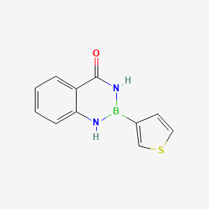 molecular formula C11H9BN2OS B11756750 2-(Thiophen-3-yl)-2,3-dihydrobenzo[d][1,3,2]diazaborinin-4(1H)-one 