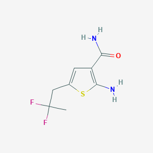 molecular formula C8H10F2N2OS B11756791 2-Amino-5-(2,2-difluoropropyl)thiophene-3-carboxamide 