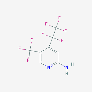 molecular formula C8H4F8N2 B11756797 4-Pentafluoroethyl-5-trifluoromethyl-pyridin-2-ylamine 