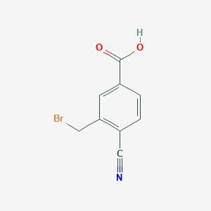 molecular formula C9H6BrNO2 B11756828 3-(Bromomethyl)-4-cyanobenzoic acid 