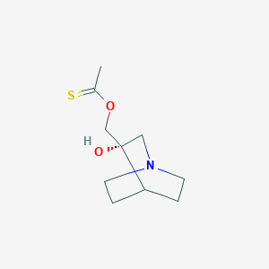 molecular formula C10H17NO2S B11756840 [(3S)-3-hydroxy-1-azabicyclo[2.2.2]octan-3-yl]methyl ethanethioate 