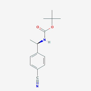 molecular formula C14H18N2O2 B11756849 (R)-tert-butyl (1-(4-cyanophenyl)ethyl)carbamate 