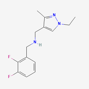 molecular formula C14H17F2N3 B11756913 [(2,3-difluorophenyl)methyl][(1-ethyl-3-methyl-1H-pyrazol-4-yl)methyl]amine 