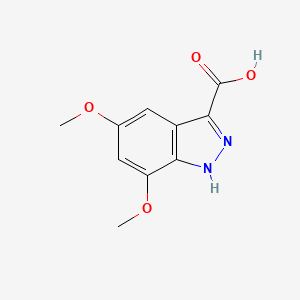 molecular formula C10H10N2O4 B11756914 5,7-dimethoxy-1H-indazole-3-carboxylic acid 