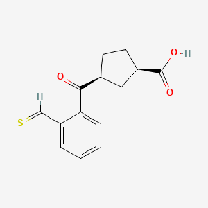 molecular formula C14H14O3S B11756924 (1R,3S)-3-(2-Thioformylbenzoyl)cyclopentanecarboxylic acid 