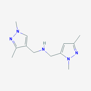 molecular formula C12H19N5 B11756932 [(1,3-dimethyl-1H-pyrazol-4-yl)methyl][(1,3-dimethyl-1H-pyrazol-5-yl)methyl]amine 