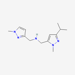 molecular formula C13H21N5 B11756934 [(1-methyl-1H-pyrazol-3-yl)methyl]({[1-methyl-3-(propan-2-yl)-1H-pyrazol-5-yl]methyl})amine 