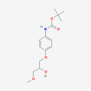 molecular formula C15H23NO5 B11756970 tert-Butyl (4-(2-hydroxy-3-methoxypropoxy)phenyl)carbamate 