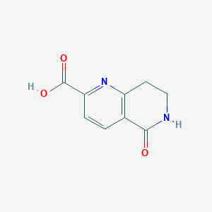 molecular formula C9H8N2O3 B11756978 5-Oxo-5,6,7,8-tetrahydro-1,6-naphthyridine-2-carboxylic acid 