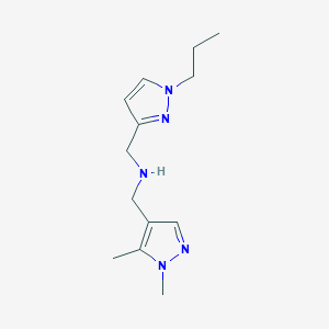 molecular formula C13H21N5 B11757014 [(1,5-dimethyl-1H-pyrazol-4-yl)methyl][(1-propyl-1H-pyrazol-3-yl)methyl]amine 