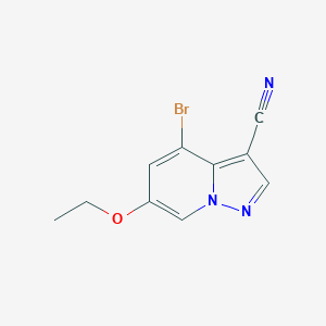 molecular formula C10H8BrN3O B11757015 4-Bromo-6-ethoxypyrazolo[1,5-a]pyridine-3-carbonitrile 