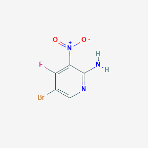 molecular formula C5H3BrFN3O2 B11757041 5-Bromo-4-fluoro-3-nitropyridin-2-amine 