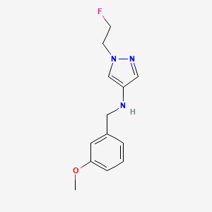 molecular formula C13H16FN3O B11757073 1-(2-fluoroethyl)-N-(3-methoxybenzyl)-1H-pyrazol-4-amine 