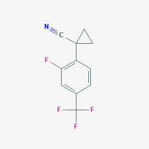 molecular formula C11H7F4N B11757084 1-[2-Fluoro-4-(trifluoromethyl)phenyl]cyclopropane-1-carbonitrile 