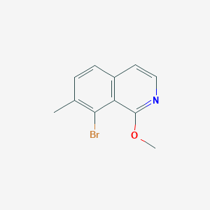 molecular formula C11H10BrNO B11757134 8-Bromo-1-methoxy-7-methylisoquinoline 