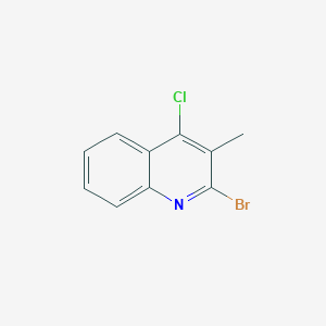 molecular formula C10H7BrClN B11757138 2-Bromo-4-chloro-3-methylquinoline 