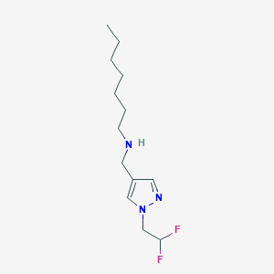 molecular formula C13H23F2N3 B11757162 {[1-(2,2-difluoroethyl)-1H-pyrazol-4-yl]methyl}(heptyl)amine CAS No. 1856018-96-6