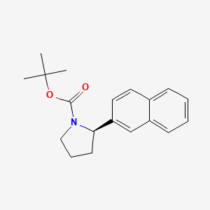 molecular formula C19H23NO2 B11757182 tert-butyl (2R)-2-(naphthalen-2-yl)pyrrolidine-1-carboxylate 