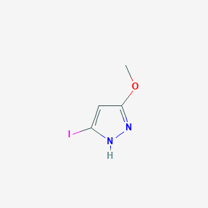 molecular formula C4H5IN2O B11757211 3-iodo-5-methoxy-1H-pyrazole CAS No. 1015780-61-6