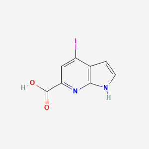 molecular formula C8H5IN2O2 B11757234 4-iodo-1H-pyrrolo[2,3-b]pyridine-6-carboxylic acid 